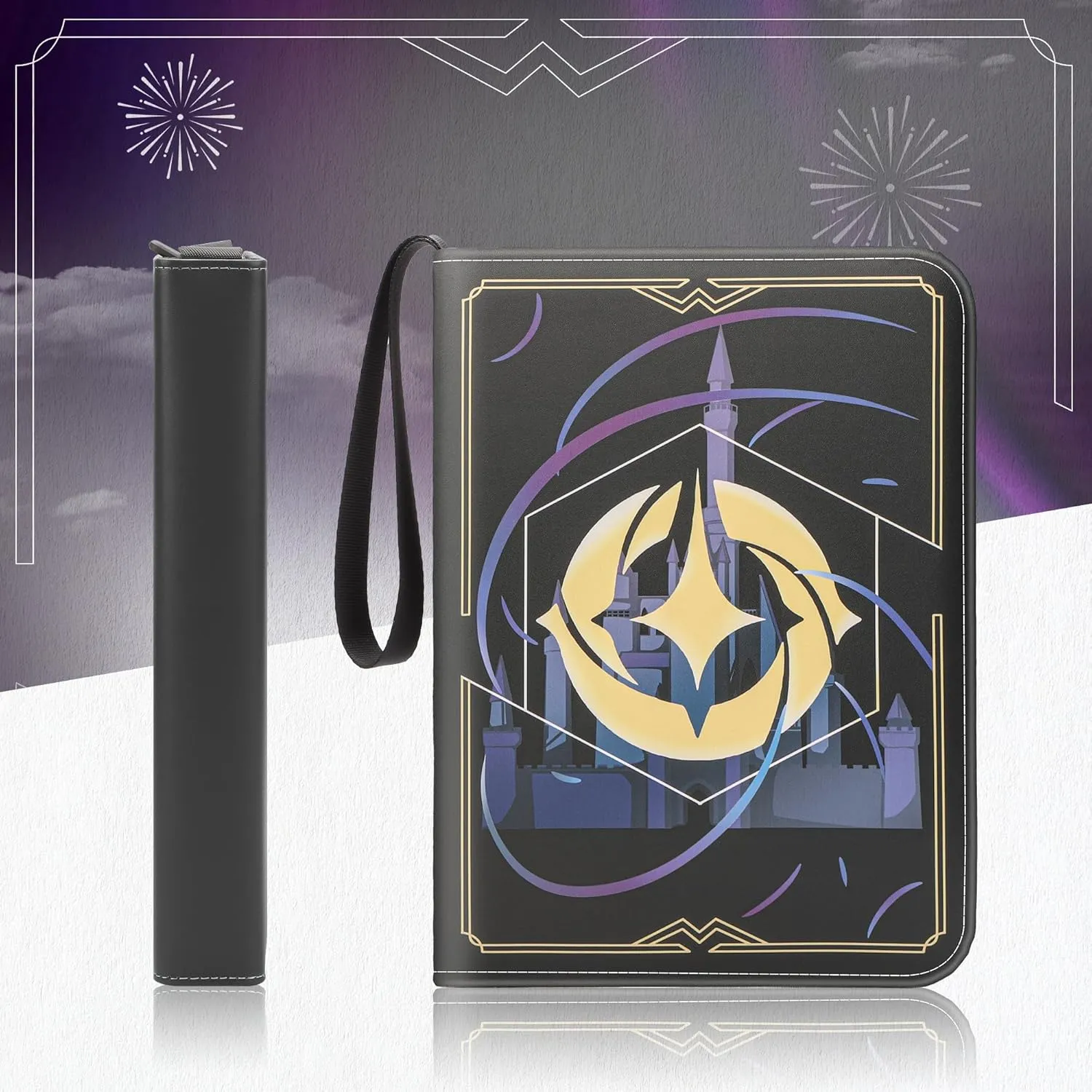 Trading Card Binder for Lorcana Cards Premium 9 Pocket Card Binder Compatible with Lorcana Cards 900 Pockets Capacity for TCG Storage Display Collection(Black 9)