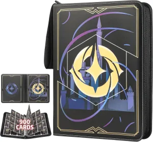 Trading Card Binder for Lorcana Cards Premium 9 Pocket Card Binder Compatible with Lorcana Cards 900 Pockets Capacity for TCG Storage Display Collection(Black 9)