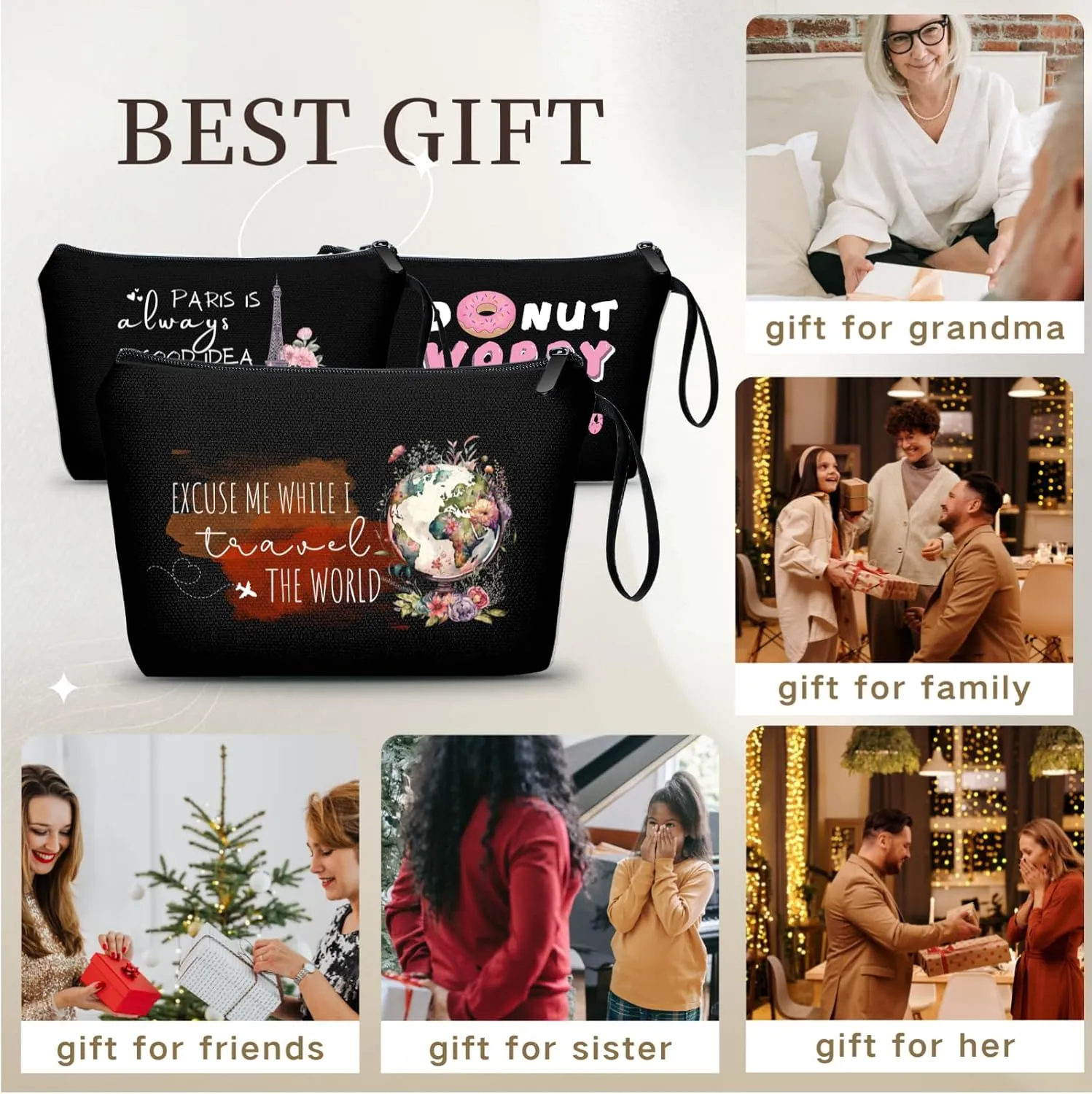 Travel Gifts - Makeup Bag Organizer for Women, Perfect for Birthday, Christmas, or Any Occasion