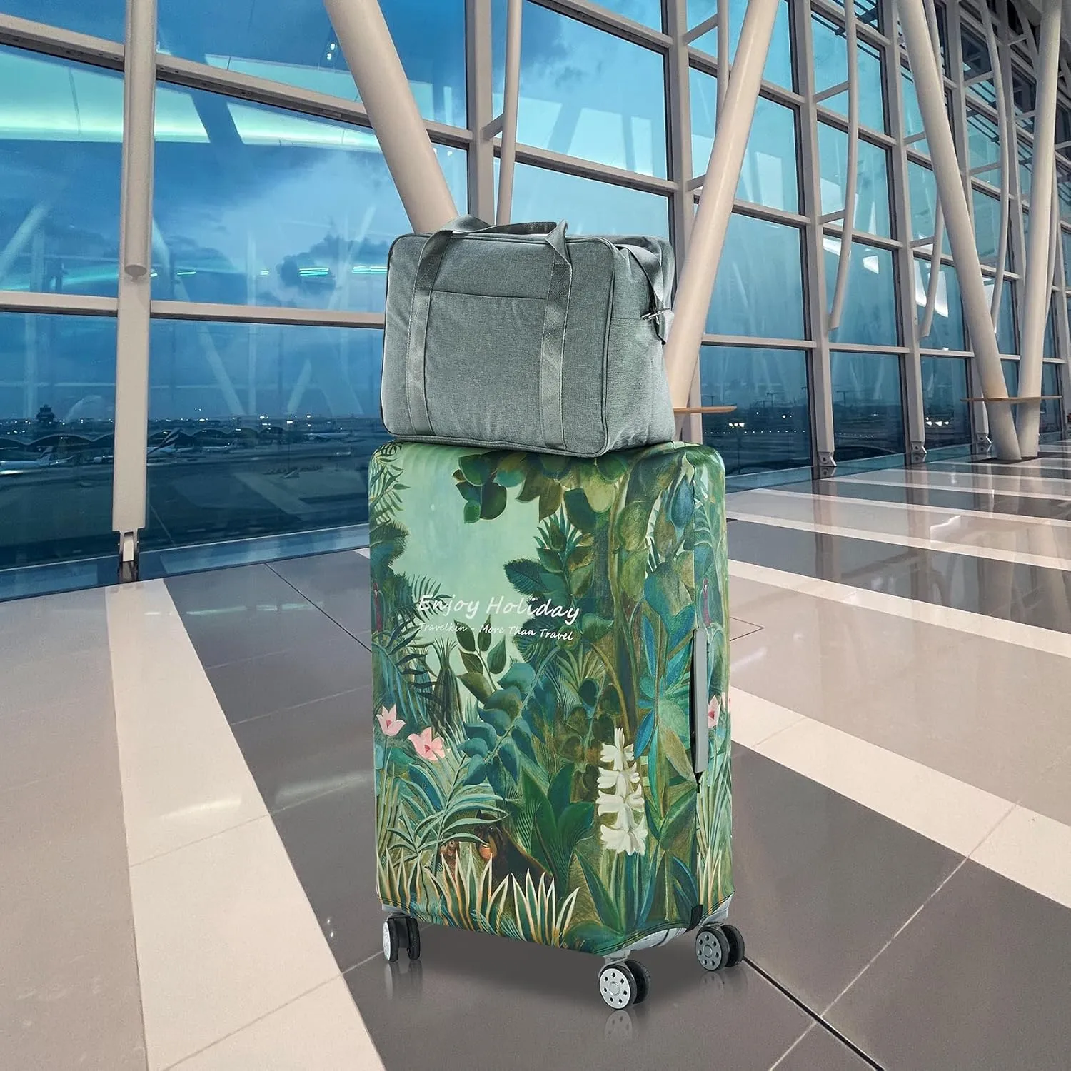 TRAVEL KIN Luggage Covers For Suitcase Tsa Approved,Suitcase Cover Protector Fit 18-32 Inch Luggage