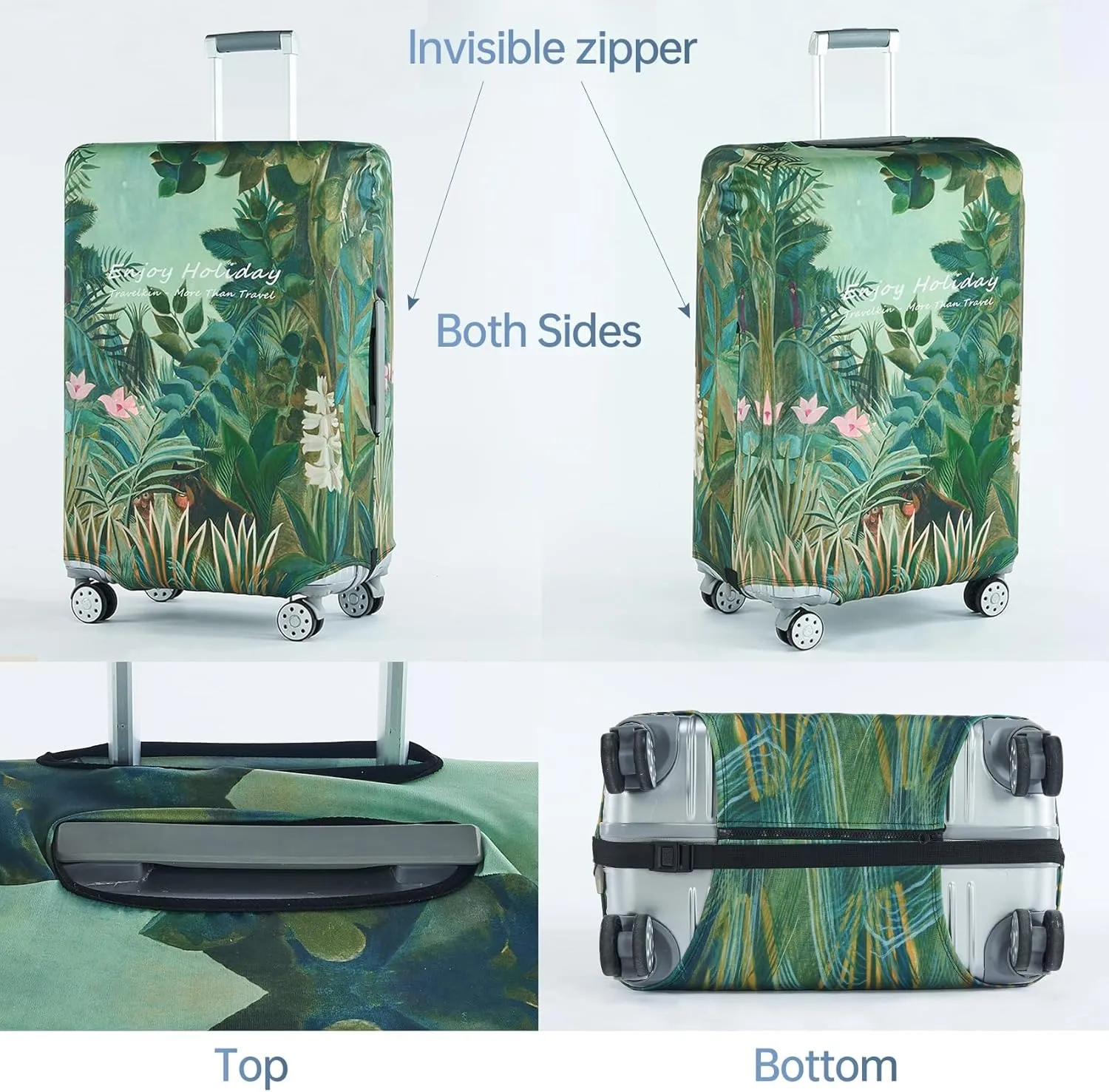 TRAVEL KIN Luggage Covers For Suitcase Tsa Approved,Suitcase Cover Protector Fit 18-32 Inch Luggage
