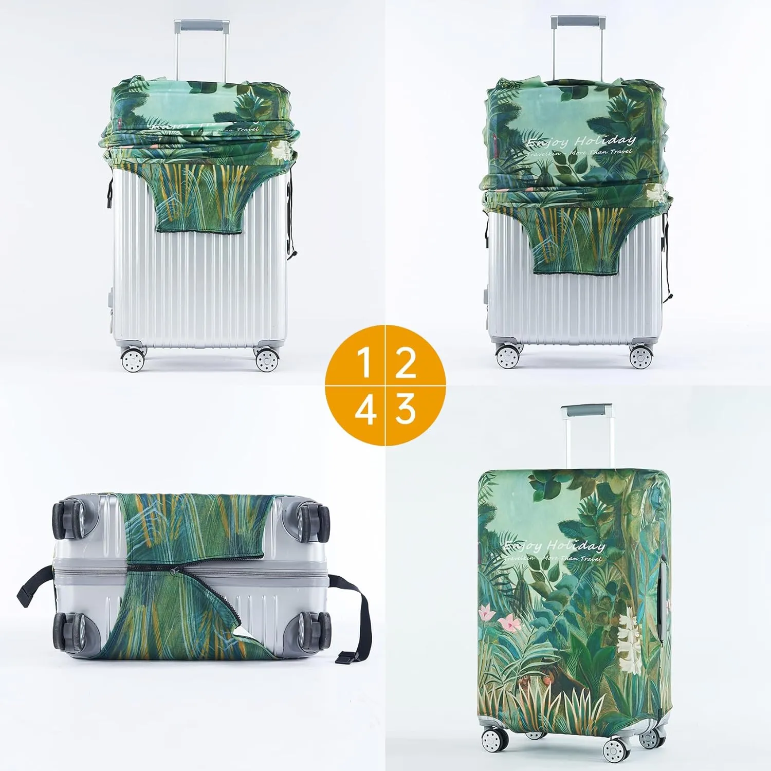TRAVEL KIN Luggage Covers For Suitcase Tsa Approved,Suitcase Cover Protector Fit 18-32 Inch Luggage