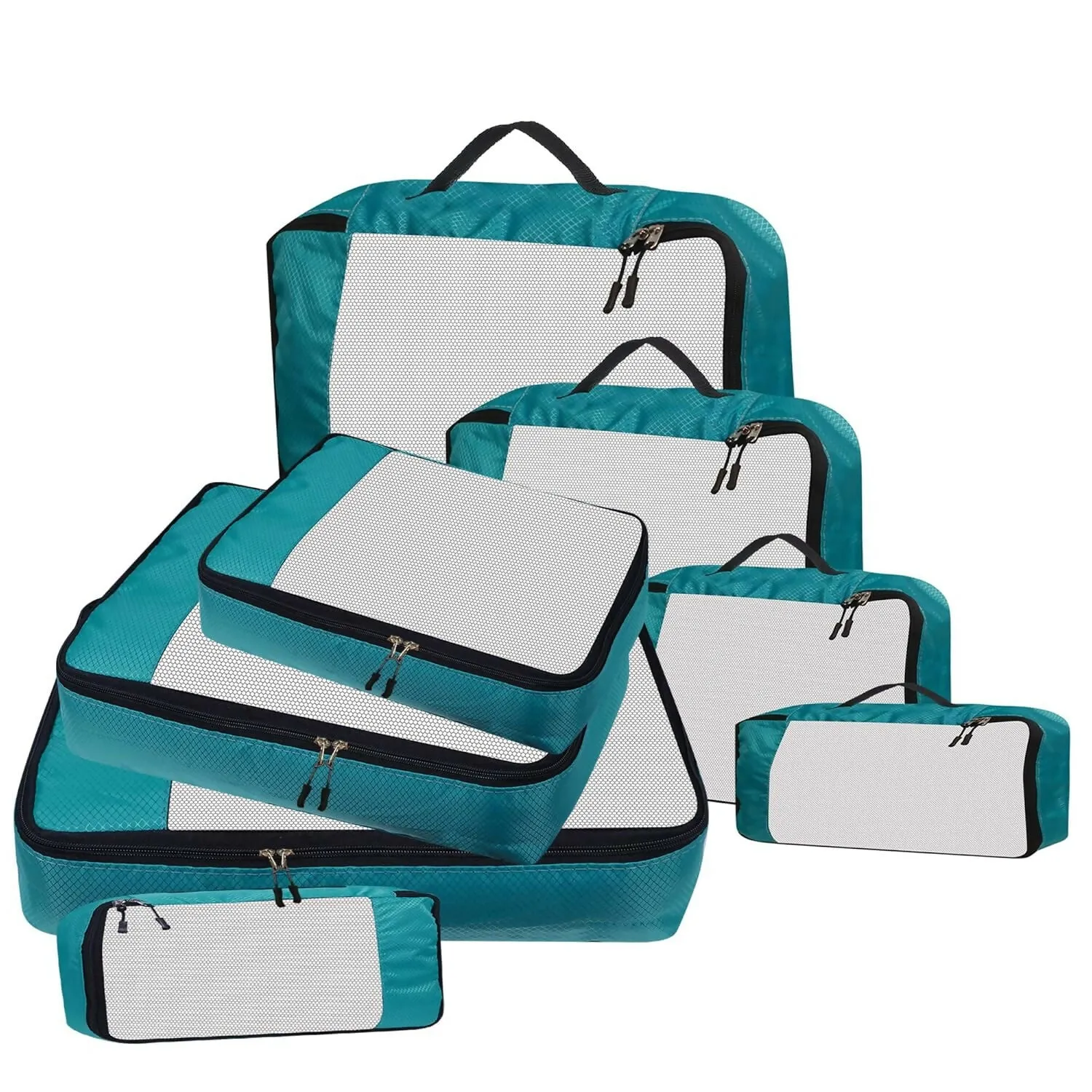 Travel Packing Cubes Polyester Organizer Bags ((Pack of 4,Airport Blue)