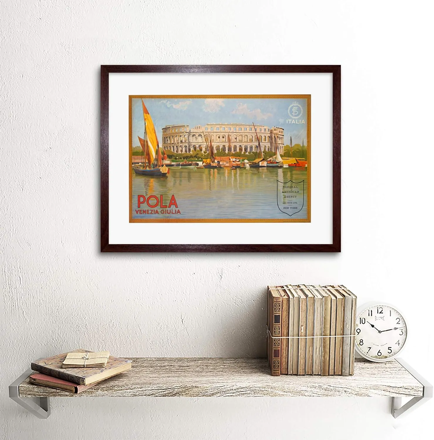 TRAVEL POLA PULA CROATIA ARENA ROMAN STADIUM VENICE LAKE BOAT ART PRINT B12X6505