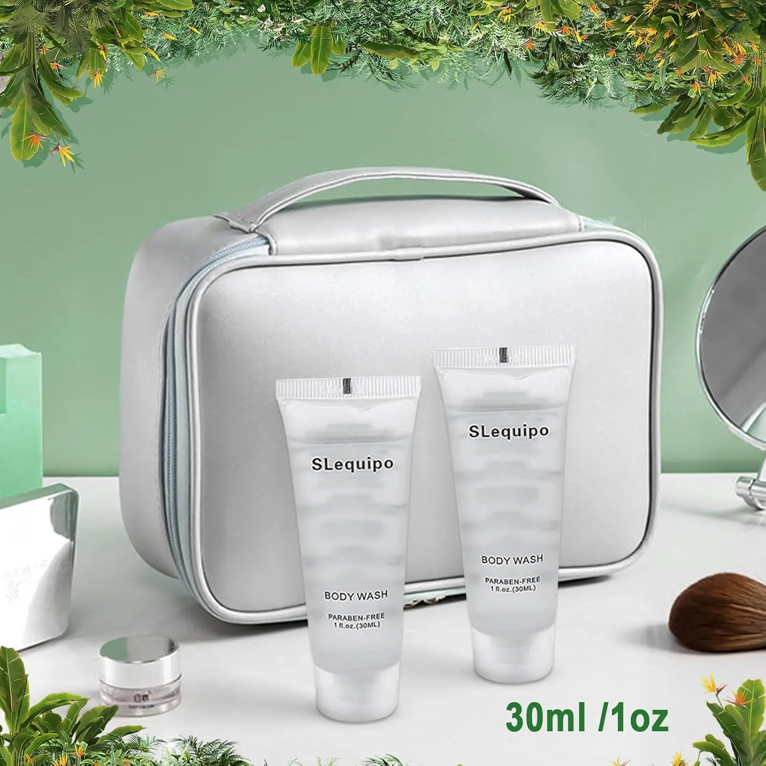 Travel Size Body Wash (1 fl oz, 30 Pack), Refreshing Hotel Body Wash, Mini and Small Size Guest Hotel Toiletries in Bulk