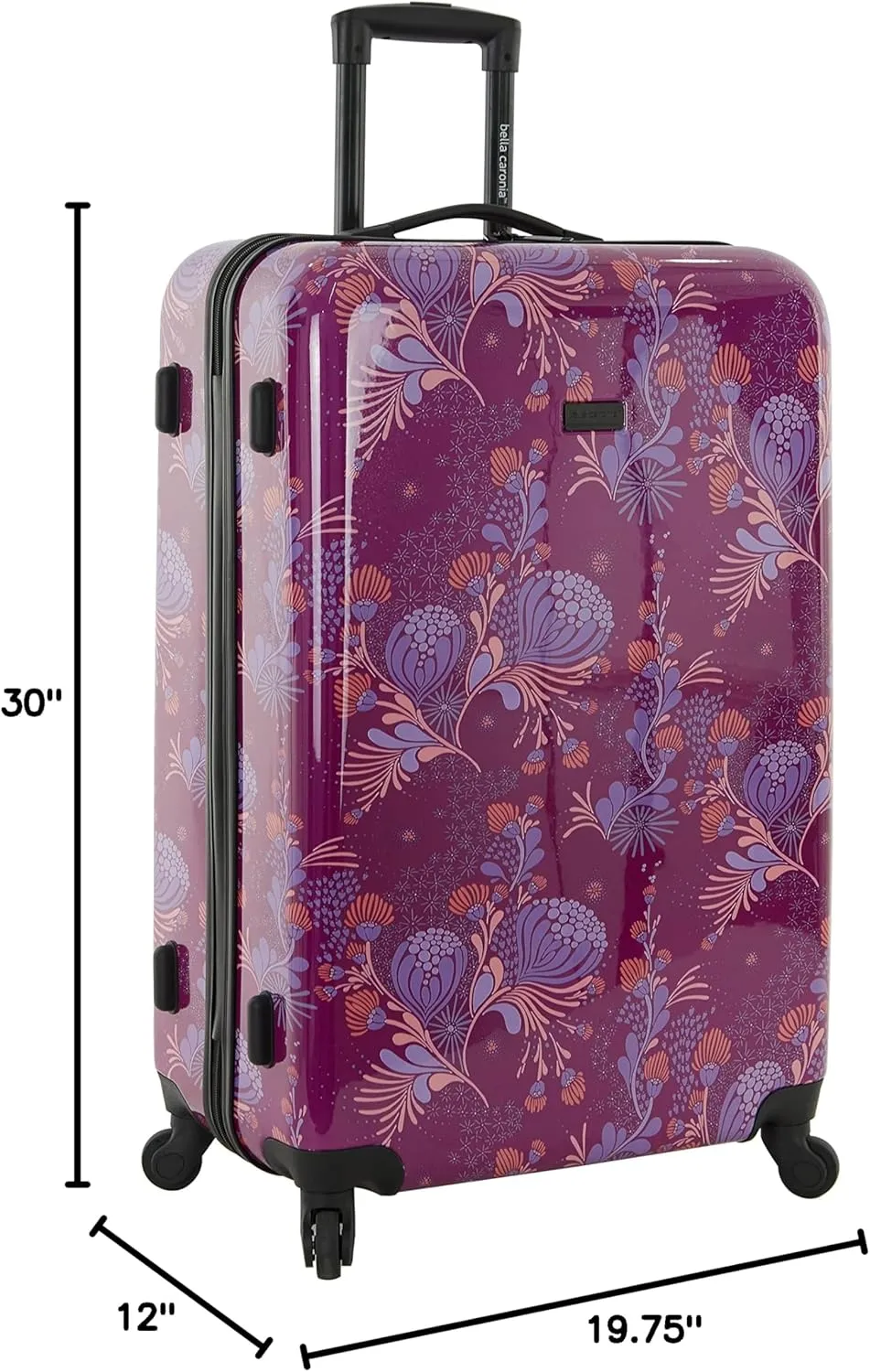 Travelers Club Bella Caronia 20" Carry-On Voguish Luggage, Style Flora, 3 Piece Set