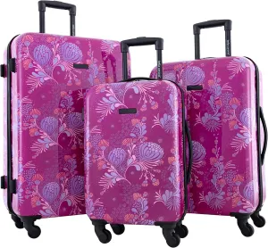 Travelers Club Bella Caronia 20" Carry-On Voguish Luggage, Style Flora, 3 Piece Set