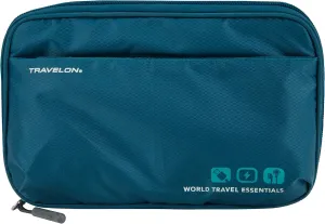 Travelon Travelon World Travel Essentials Tech Organizer Packing Organizer, Peacock Teal