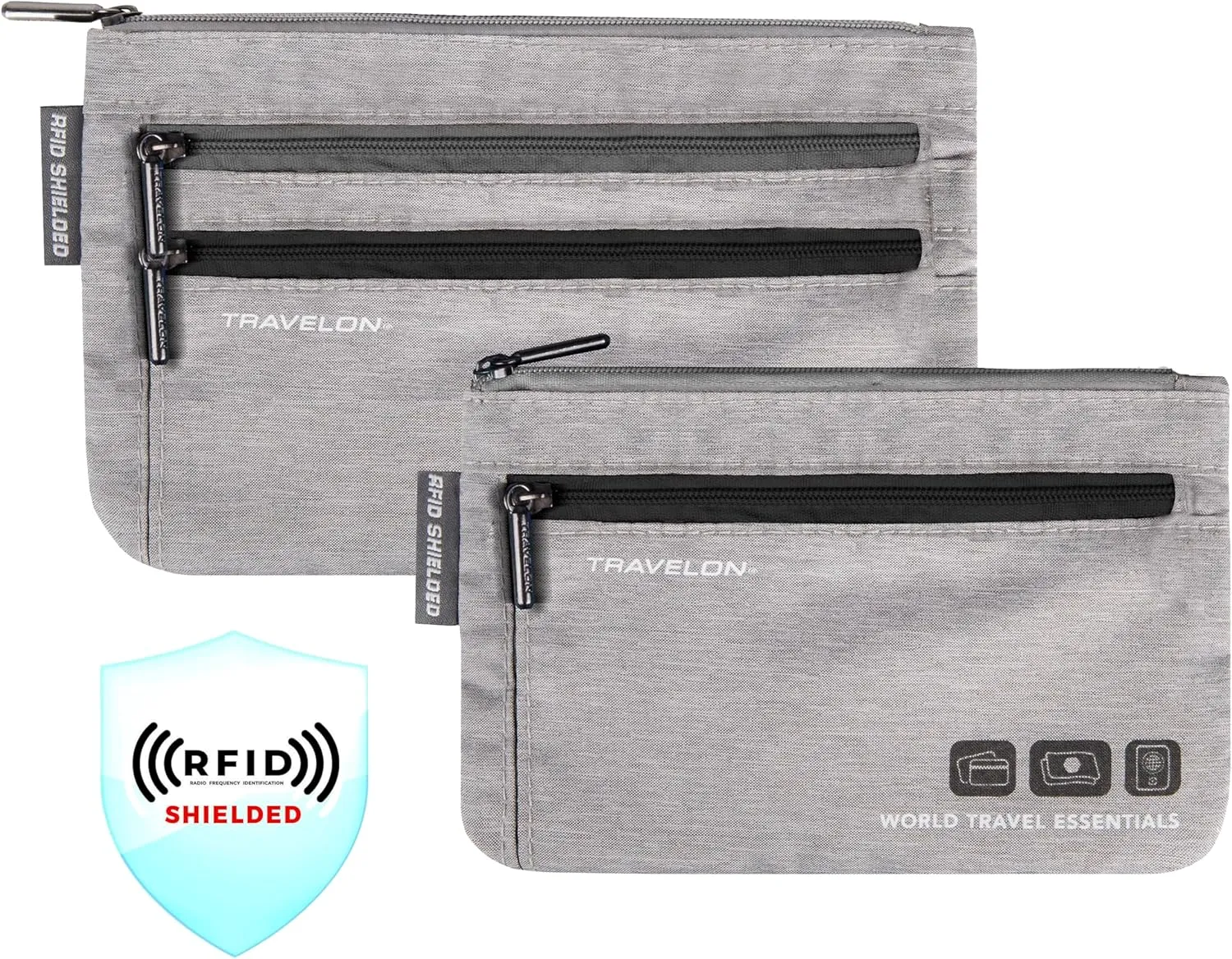 Travelon World Travel Essentials Set of 2 Currency and Passport Organizers