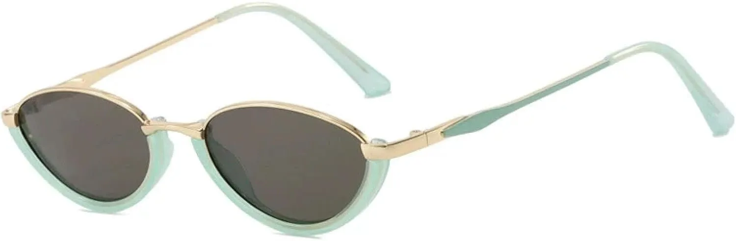 Trendy Luxury Small Cat Eye Sunglass Women Men Metal Frame Sunglasses Men Retro Driving Shades Travel Glasses Uv400