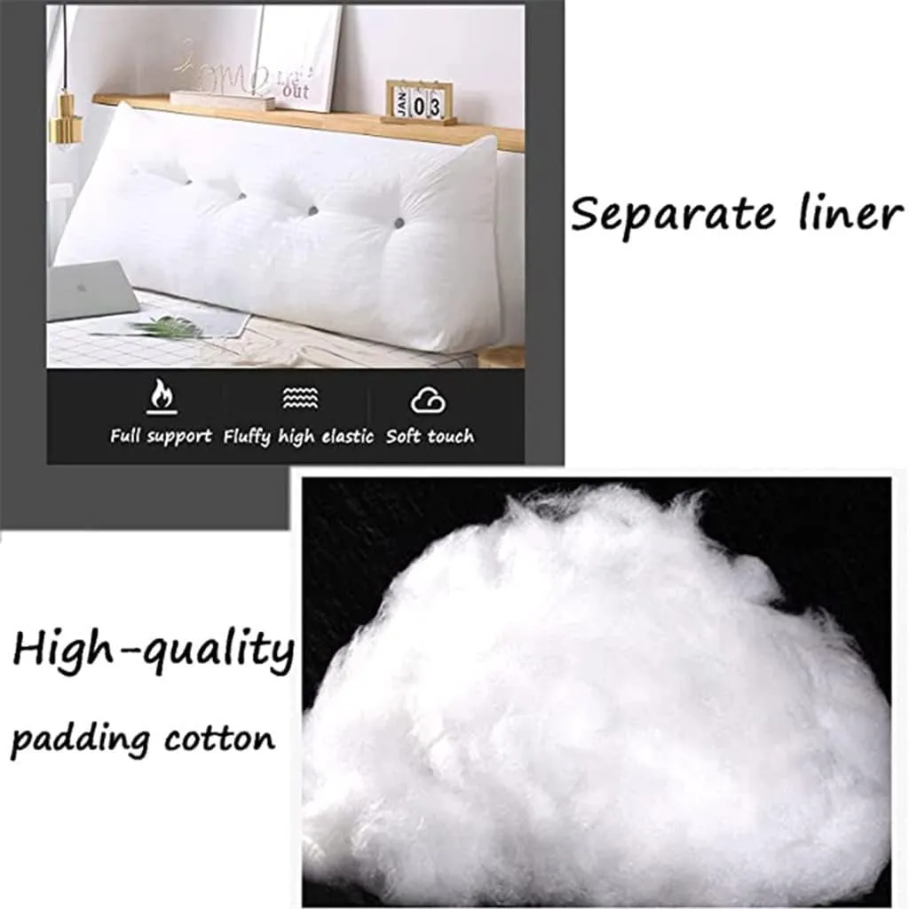 Triangular Headboard Pillow with Side Pockets, Solid Color Velvet Cushion Reading Pillow, Large Bolster Positioning Support Wedge Pillow for Daybed Bed with Removable Cover,Brown,Twin/100cm