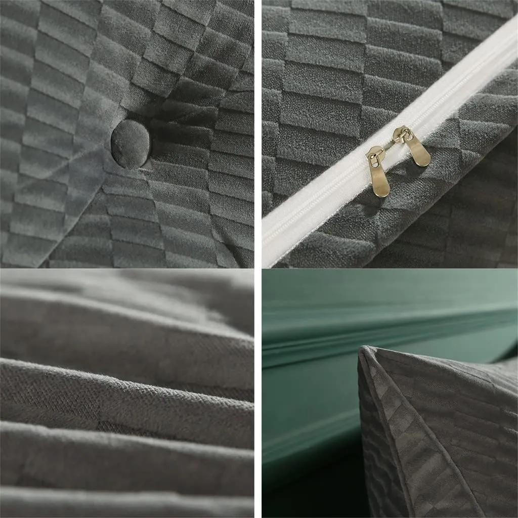 Triangular Headboard Pillow with Side Pockets, Solid Color Velvet Cushion Reading Pillow, Large Bolster Positioning Support Wedge Pillow for Daybed Bed with Removable Cover,B,Twin/100cm