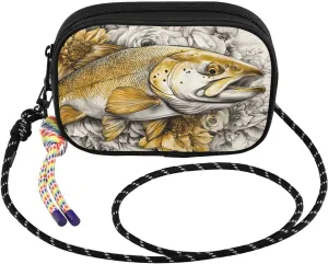 Trout Flower Flower Crossbody Bags for Women Cell Phone Purses Women's Shoulder Handbag Wallet Purse with Rope Pendant