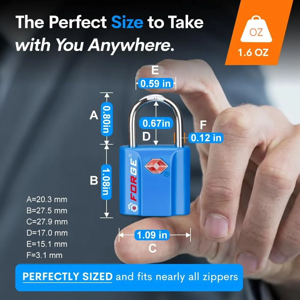 TSA Approved Luggage Locks, Ultra-Secure Dimple Key Travel Locks with Zinc Alloy Body