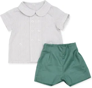 Twoflower toddler Kids Baby Boys' 2-Piece outfit set for spring Long sleeved suit with embroidery clothes 1-6 Years