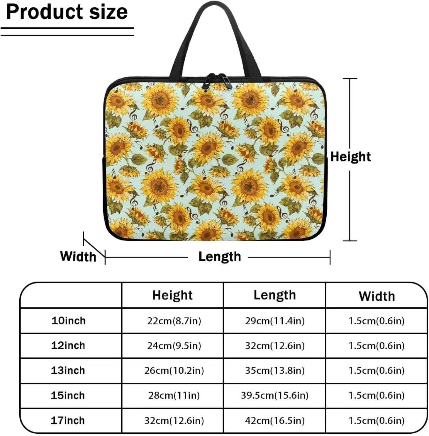 Uasibuni Laptop Sleeve, 10-17 inch Laptop Case Protective Laptop Cover Briefcase Computer Carrying Bag