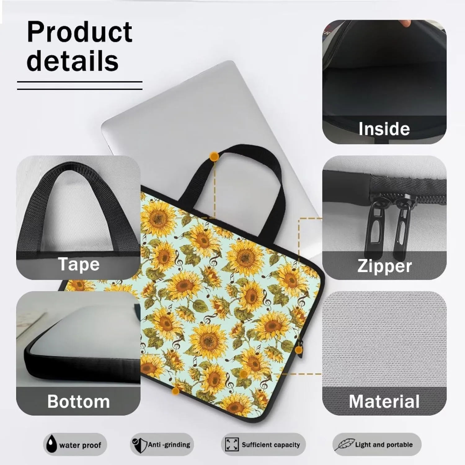 Uasibuni Laptop Sleeve, 10-17 inch Laptop Case Protective Laptop Cover Briefcase Computer Carrying Bag