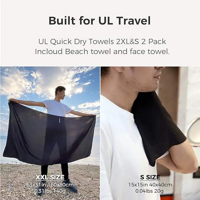Ultralight Quick Dry Towel,Microfiber Quick-drying Towels with Compact Packable Pocket for Travel Towel Microfiber Beach Towels Camp Towel Gym Towel Swimming Towel(Orange 2 Set)