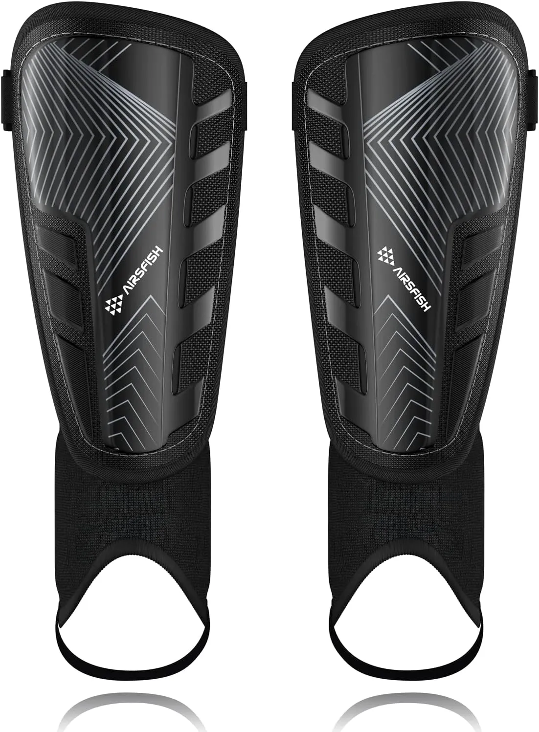 Upgraded Soccer Shin Guards for Kids Youth Adults, CE Certified AirsFish Shin Guard Sleeves Protection Gear for Boys Girls Soccer Games EVA Cushion Reduce Shocks and Injuries