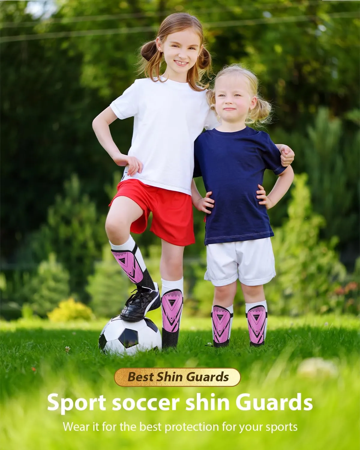 Upgraded Soccer Shin Guards for Kids Youth Adults, CE Certified AirsFish Shin Guard Sleeves Protection Gear for Boys Girls Soccer Games EVA Cushion Reduce Shocks and Injuries