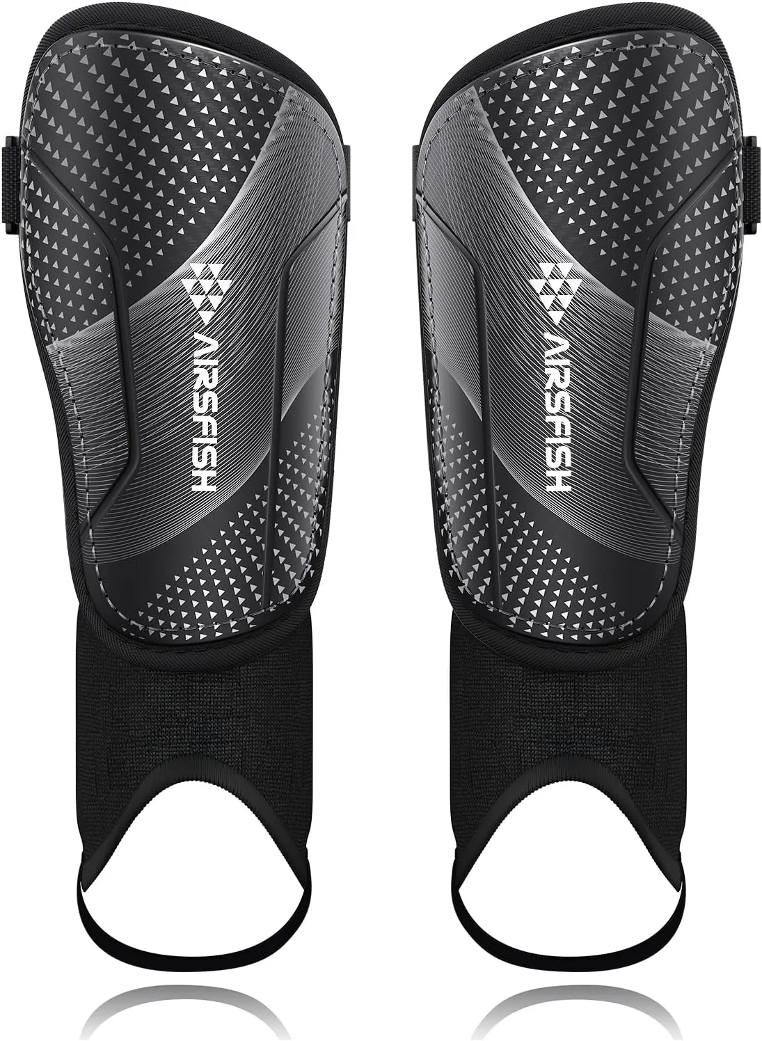 Upgraded Soccer Shin Guards for Kids Youth Adults, CE Certified AirsFish Shin Guard Sleeves Protection Gear for Boys Girls Soccer Games EVA Cushion Reduce Shocks and Injuries