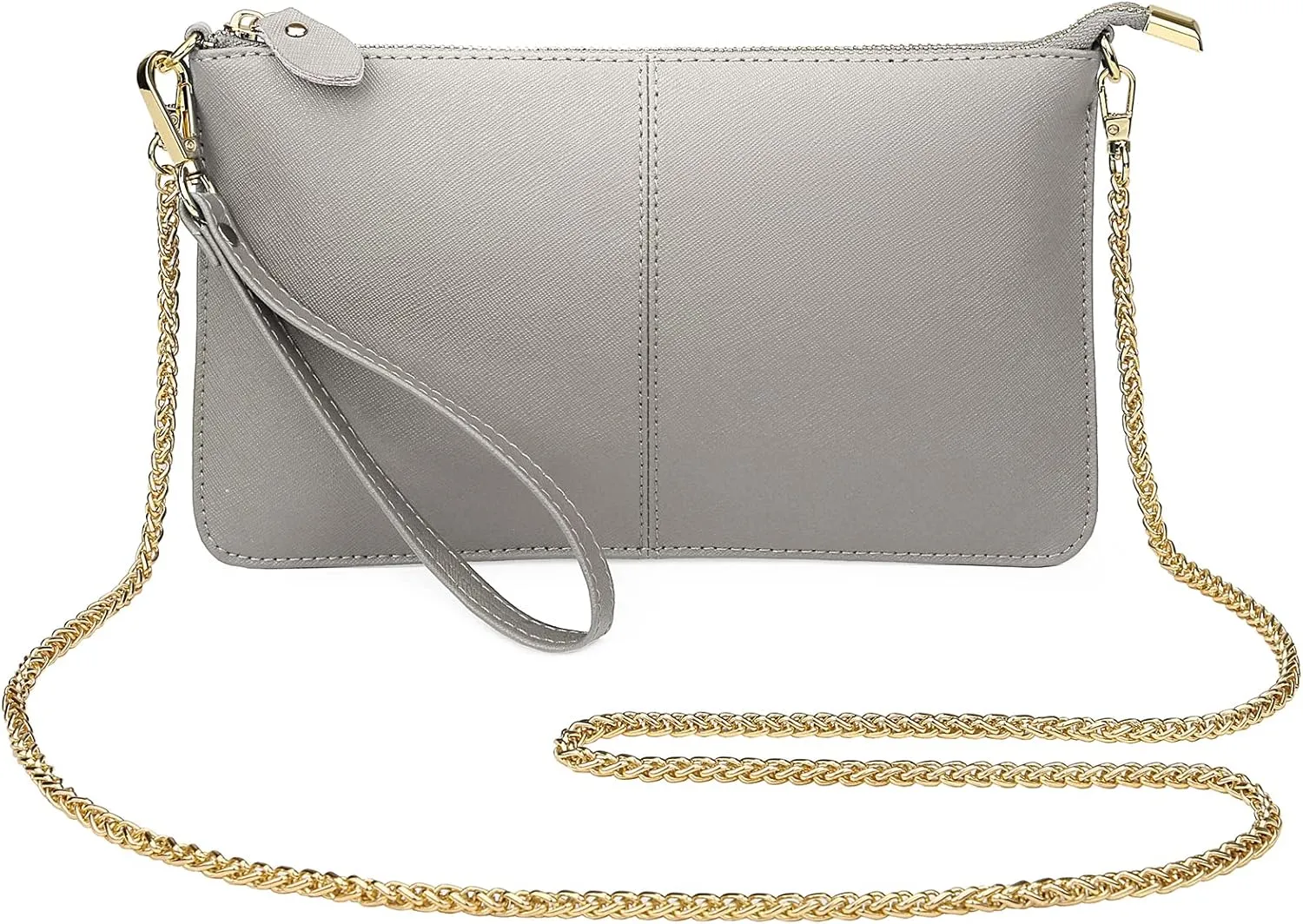 Uromee Wristlet Wallet Clutch Purses for Women Genuine Leather Crossbody Bag Handbag with Detachable Shoulder Chain