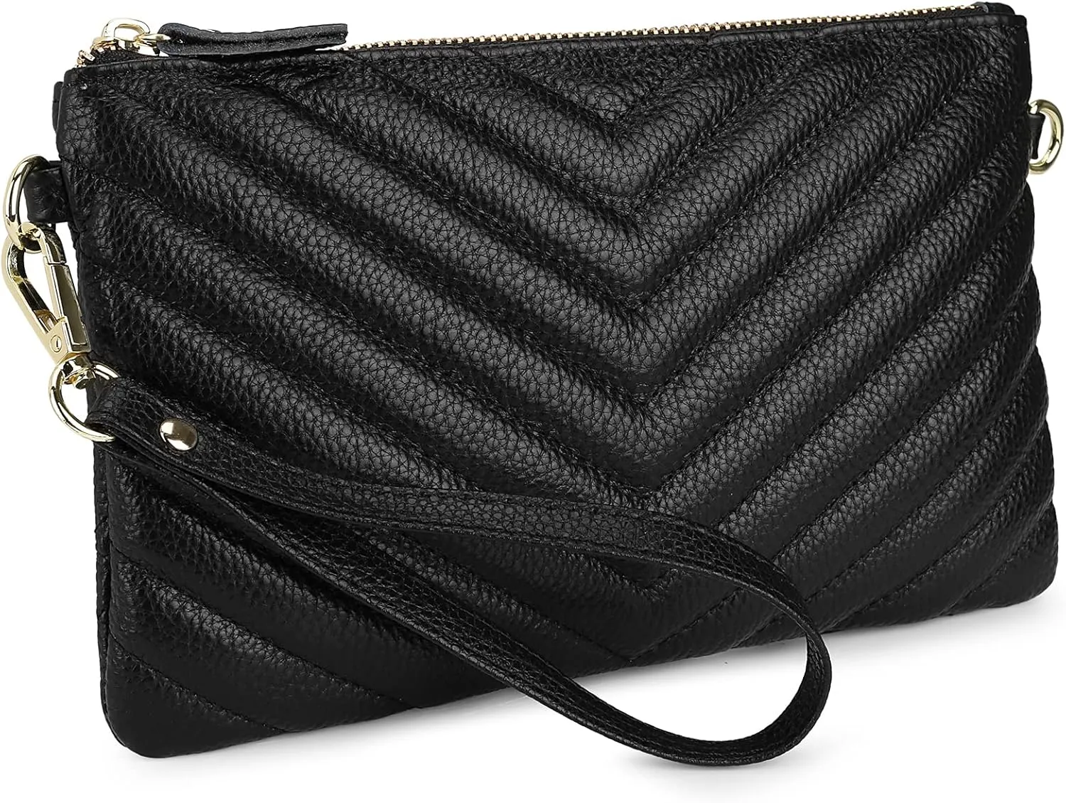 Uromee Wristlet Wallet Clutch Purses for Women Genuine Leather Crossbody Bag Handbag with Detachable Shoulder Chain