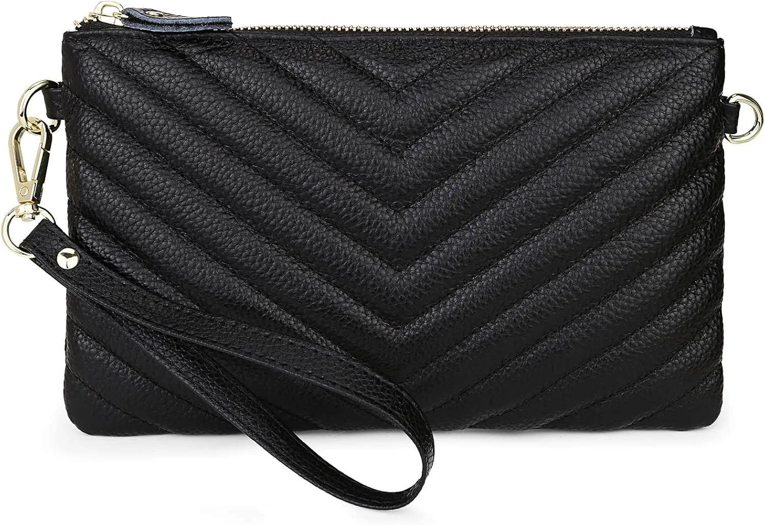 Uromee Wristlet Wallet Clutch Purses for Women Genuine Leather Crossbody Bag Handbag with Detachable Shoulder Chain