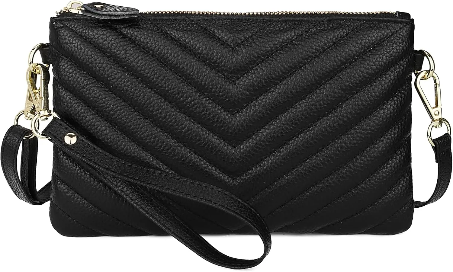 Uromee Wristlet Wallet Clutch Purses for Women Genuine Leather Crossbody Bag Handbag with Detachable Shoulder Chain