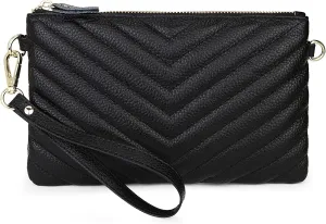 Uromee Wristlet Wallet Clutch Purses for Women Genuine Leather Crossbody Bag Handbag with Detachable Shoulder Chain