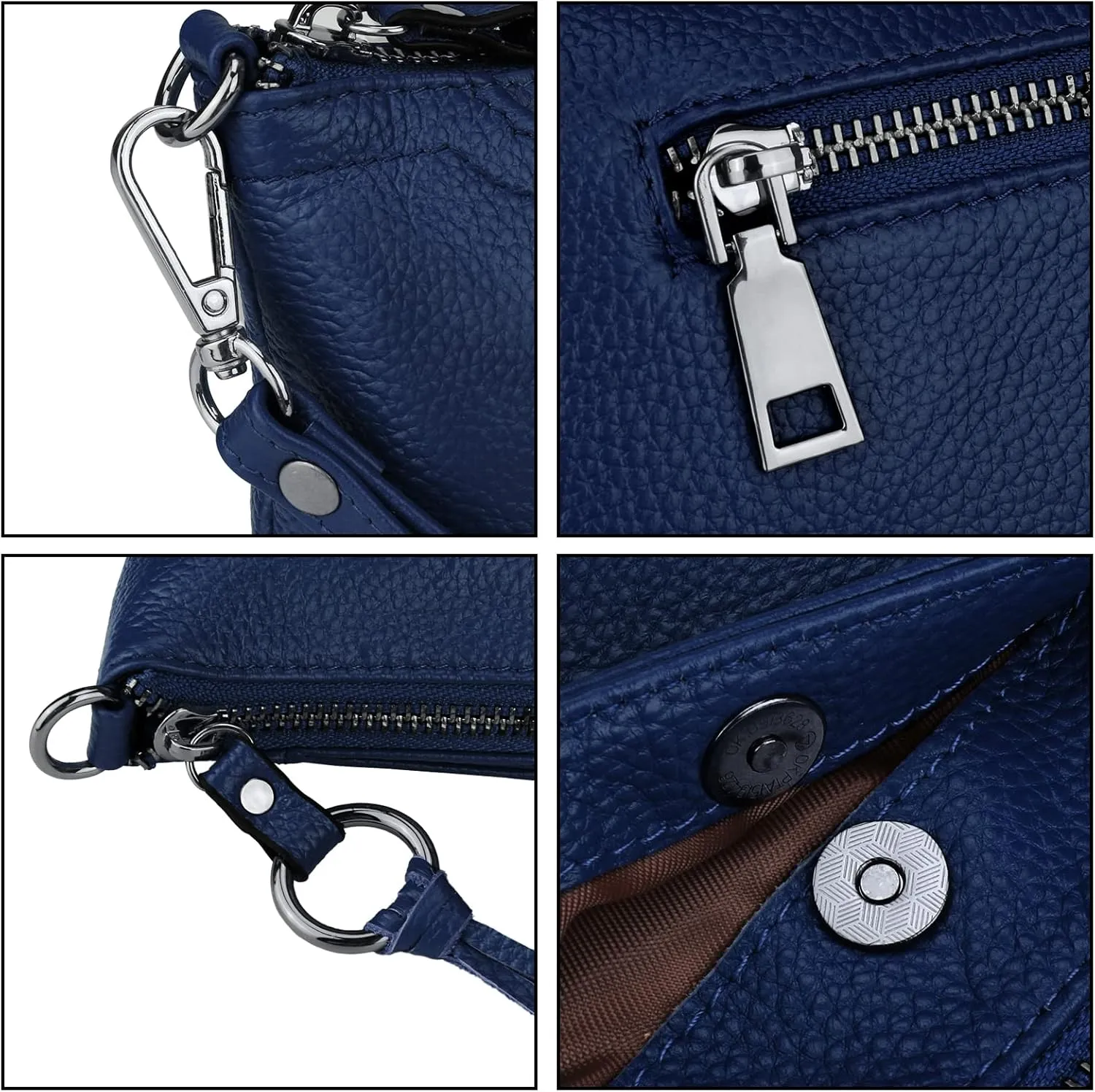 Uromee Wristlet Wallet Clutch Purses for Women Genuine Leather Crossbody Bag Handbag with Detachable Shoulder Chain