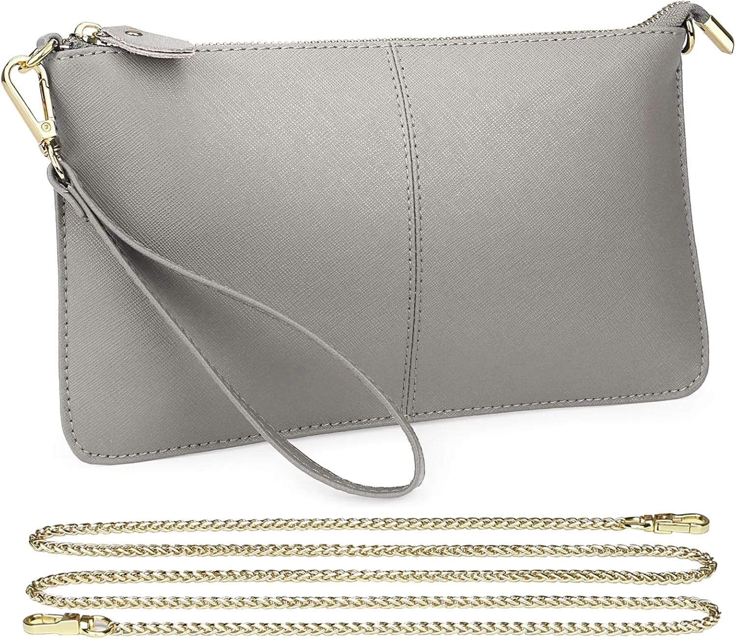 Uromee Wristlet Wallet Clutch Purses for Women Genuine Leather Crossbody Bag Handbag with Detachable Shoulder Chain