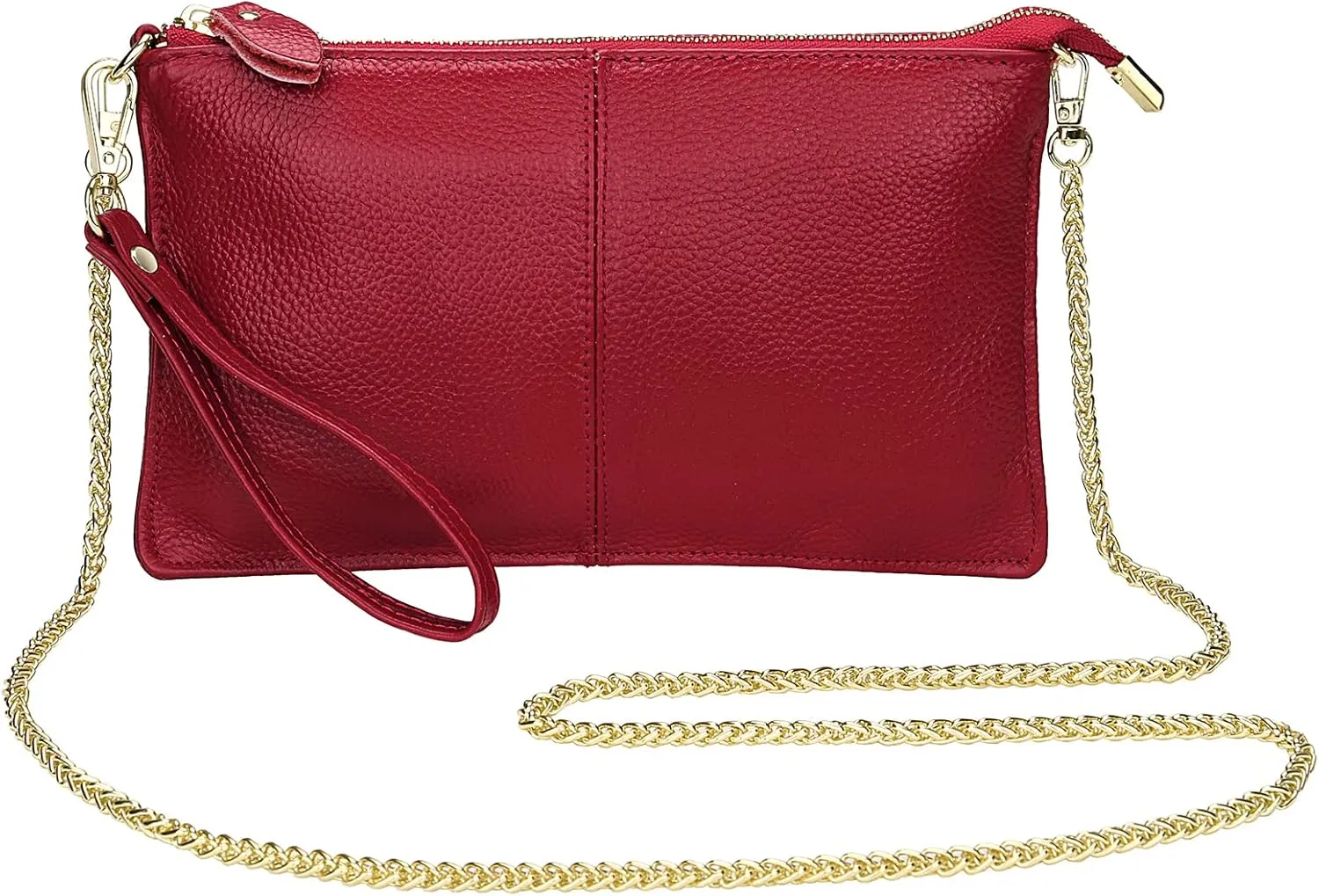 Uromee Wristlet Wallet Clutch Purses for Women Genuine Leather Crossbody Bag Handbag with Detachable Shoulder Chain