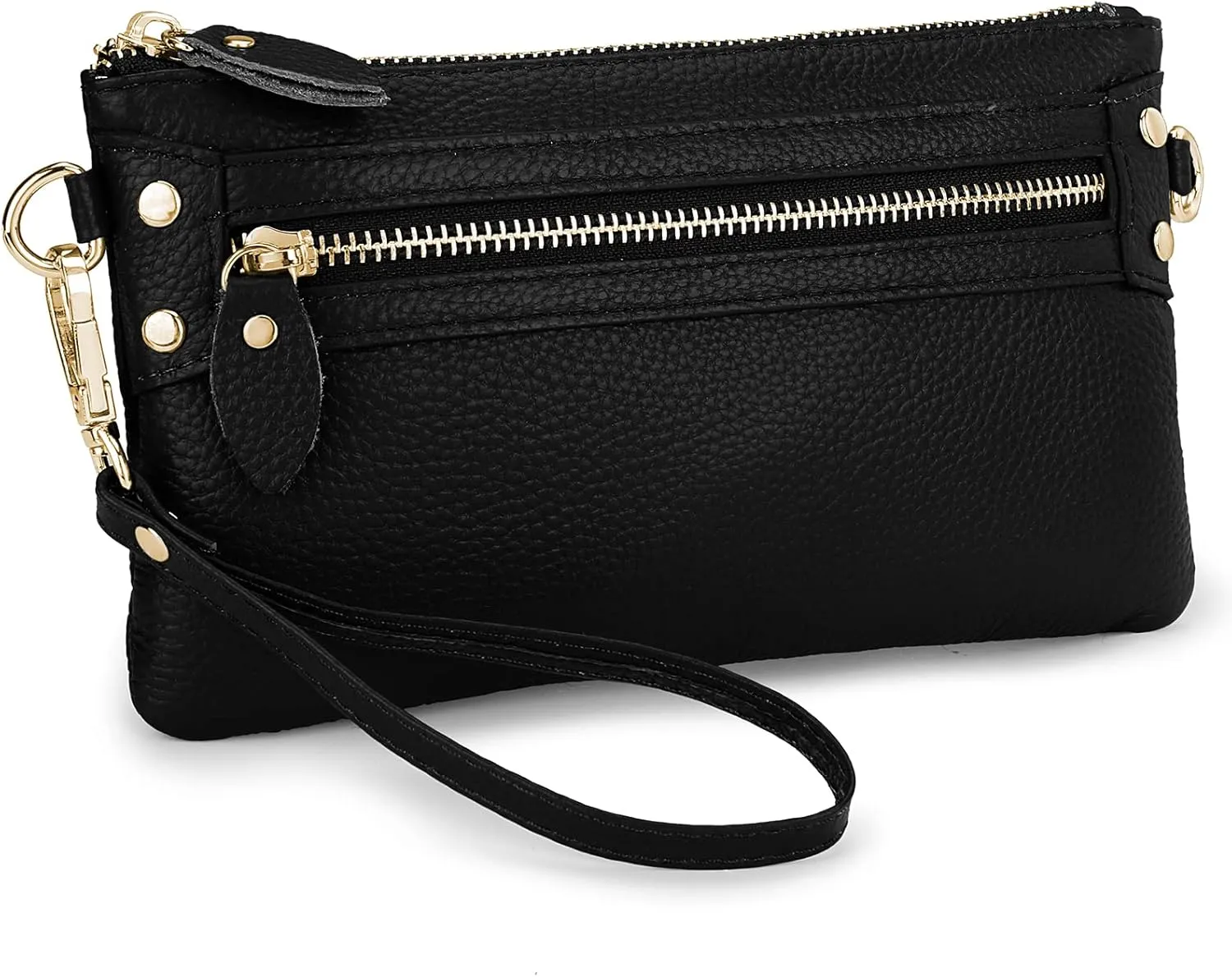 Uromee Wristlet Wallet Clutch Purses for Women Genuine Leather Crossbody Bag Handbag with Detachable Shoulder Chain