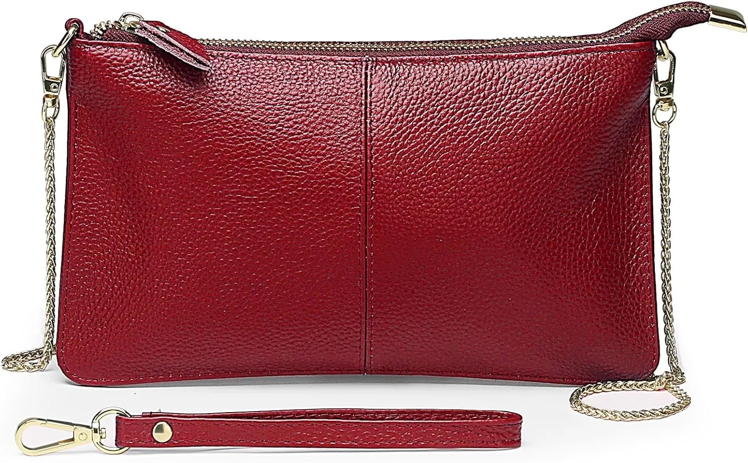 Uromee Wristlet Wallet Clutch Purses for Women Genuine Leather Crossbody Bag Handbag with Detachable Shoulder Chain