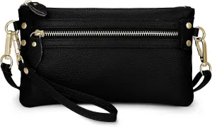 Uromee Wristlet Wallet Clutch Purses for Women Genuine Leather Crossbody Bag Handbag with Detachable Shoulder Chain