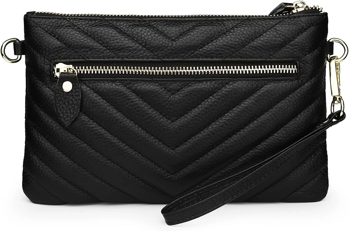 Uromee Wristlet Wallet Clutch Purses for Women Genuine Leather Crossbody Bag Handbag with Detachable Shoulder Chain