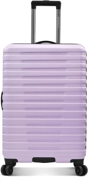U.S. Traveler Boren Polycarbonate Hardside Rugged Travel Suitcase Luggage with 8 Spinner Wheels, Aluminum Handle, Lavender, Checked-Medium 26-Inch