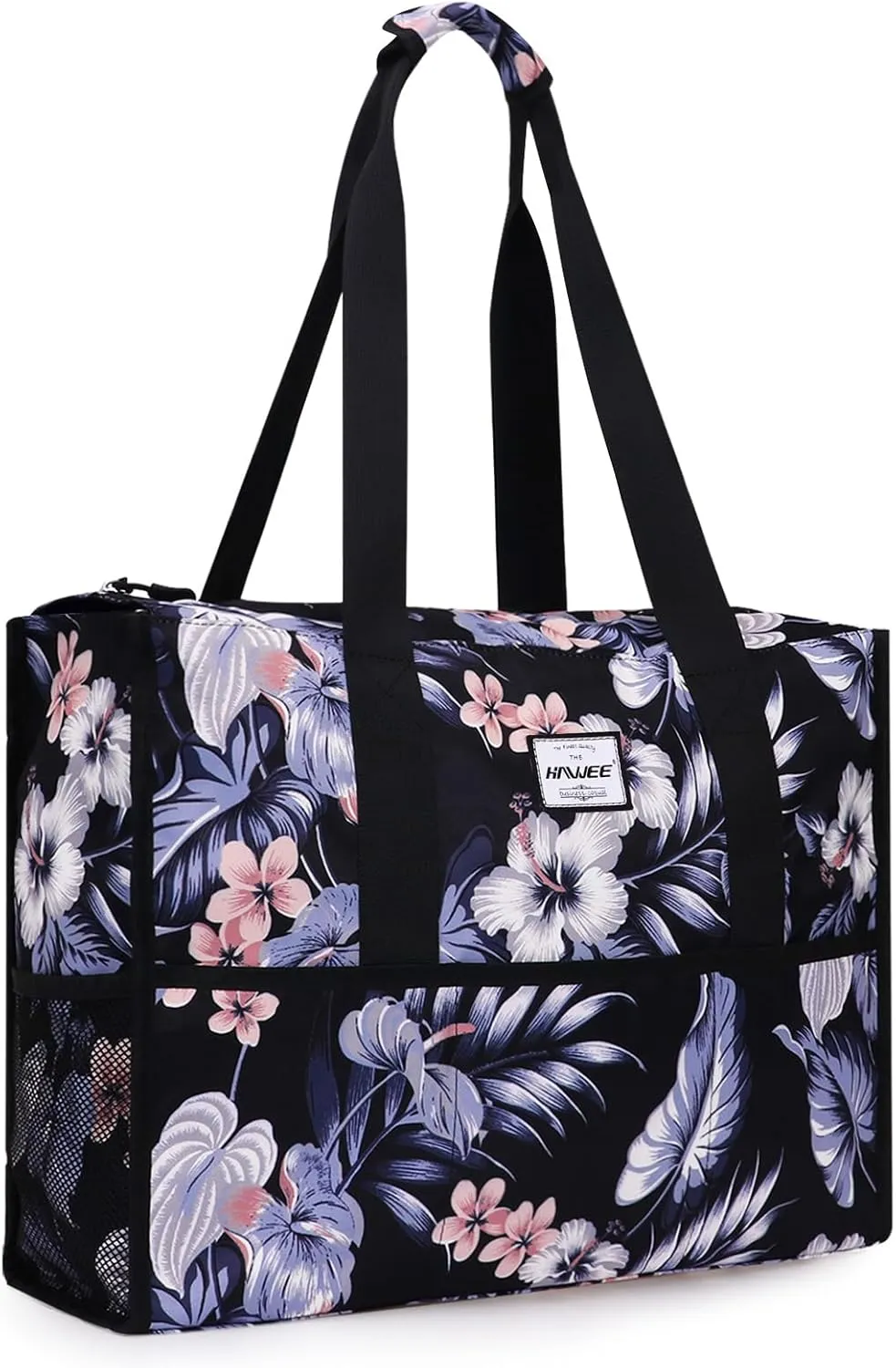Utility Tote Bag with Laptop Compartment Luggage Sleeve Zippered Multi-pocket Commute Shoulder Purse for Nursing/Work
