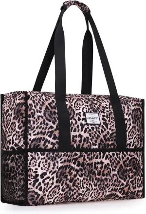 Utility Tote Bag with Laptop Compartment Luggage Sleeve Zippered Multi-pocket Commute Shoulder Purse for Nursing/Work