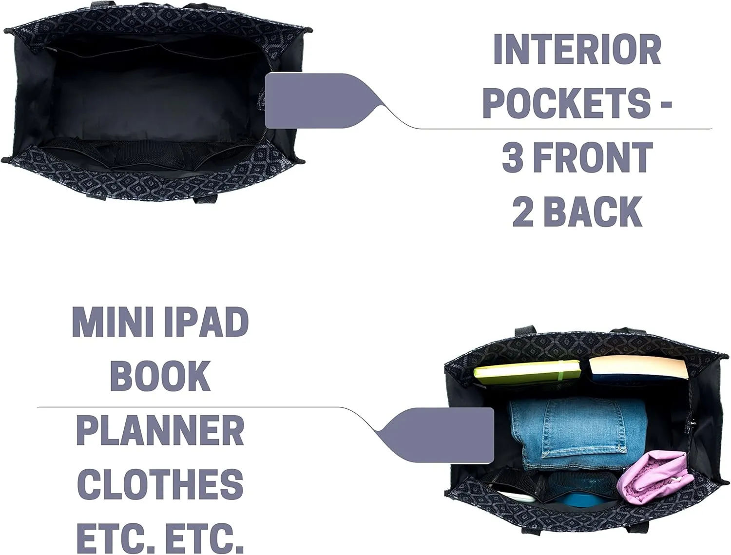 Utility Tote with Pockets & Compartments - Perfect Nurse, Teacher & Work Bag