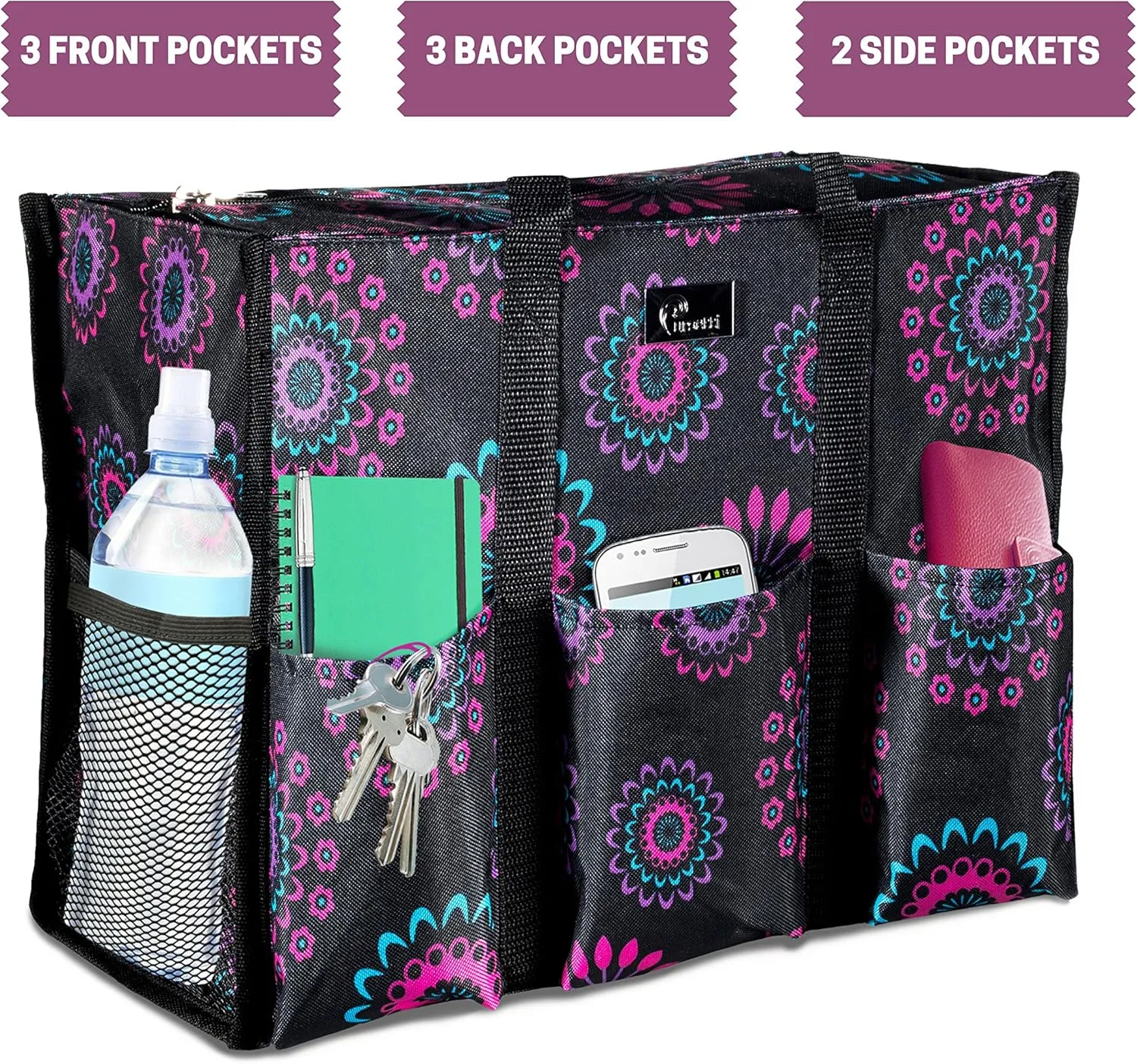 Utility Tote with Pockets & Compartments - Perfect Nurse, Teacher & Work Bag