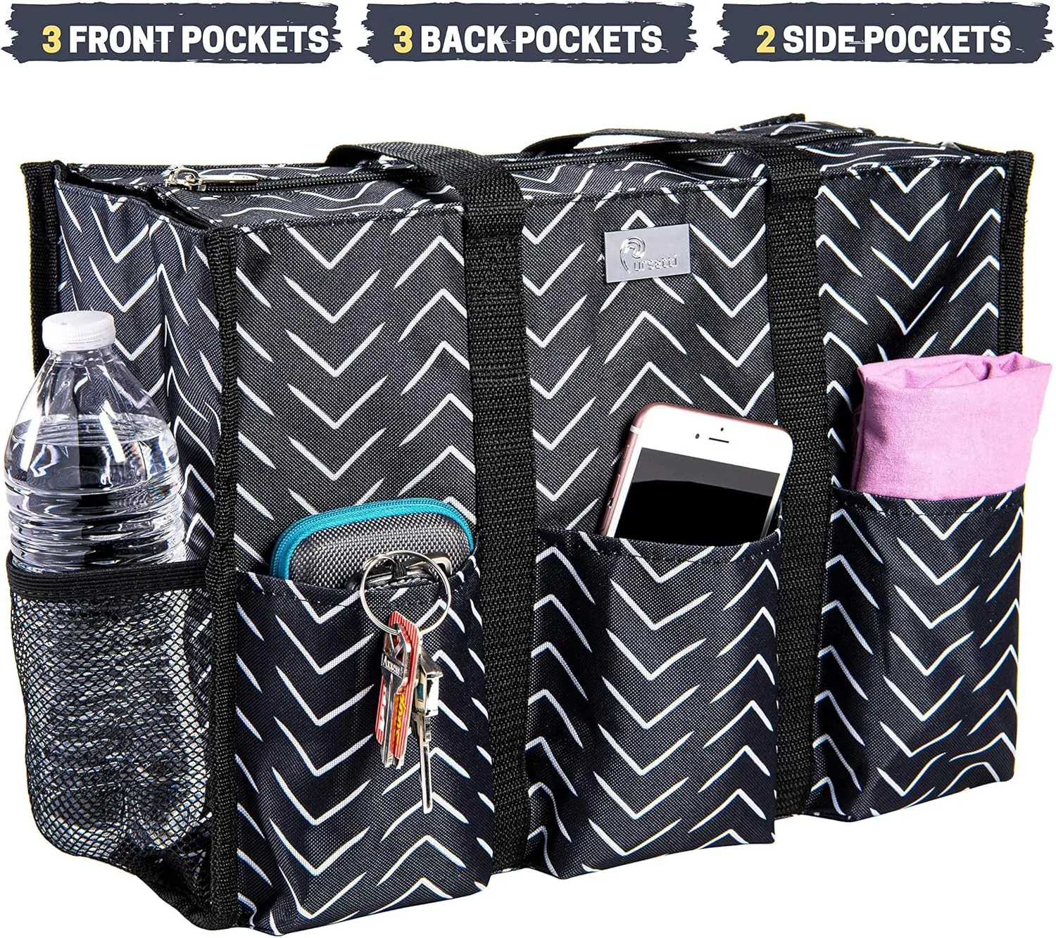 Utility Tote with Pockets & Compartments - Perfect Nurse, Teacher & Work Bag