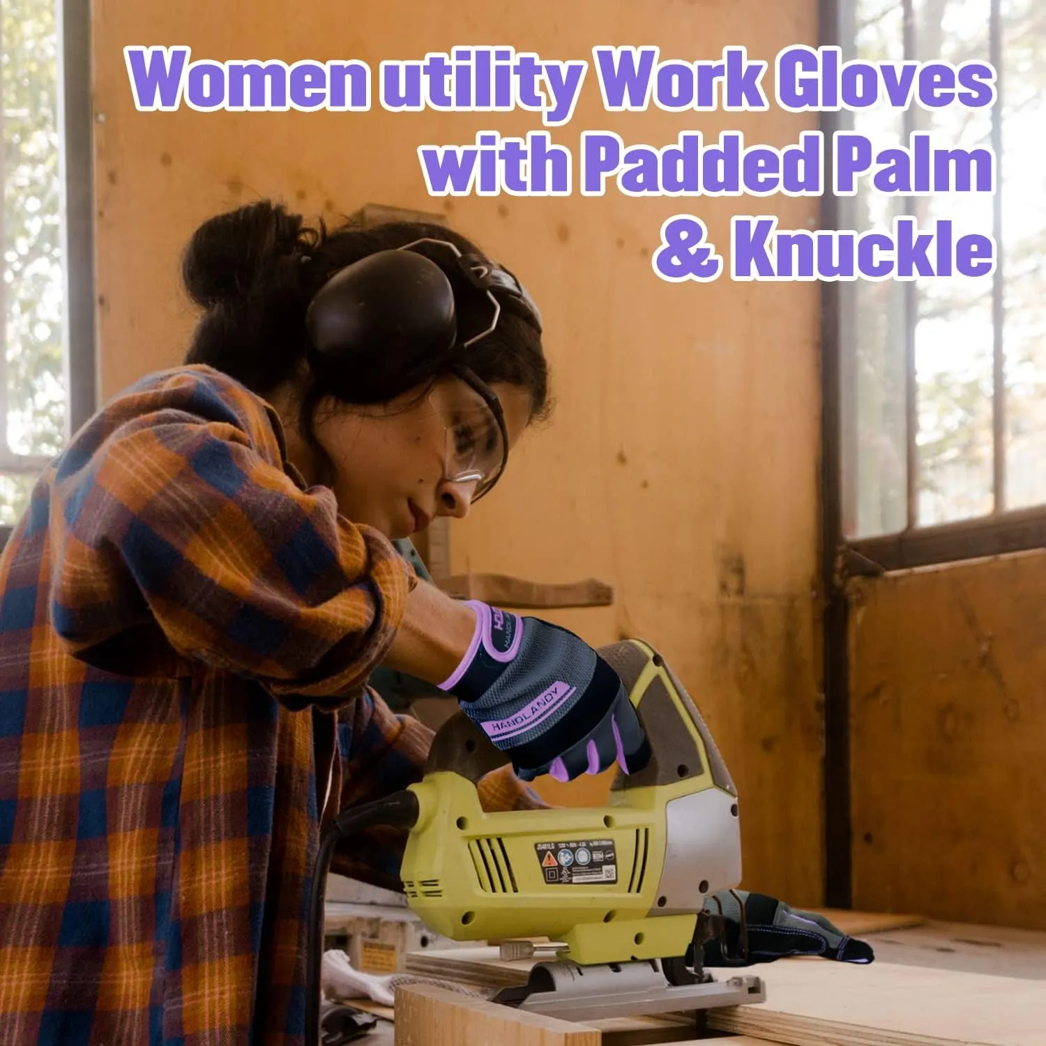 Utility Work Gloves Women, Safety Mechanic Working Gloves Touch Screen,Flexible Breathable Yard Work Gloves