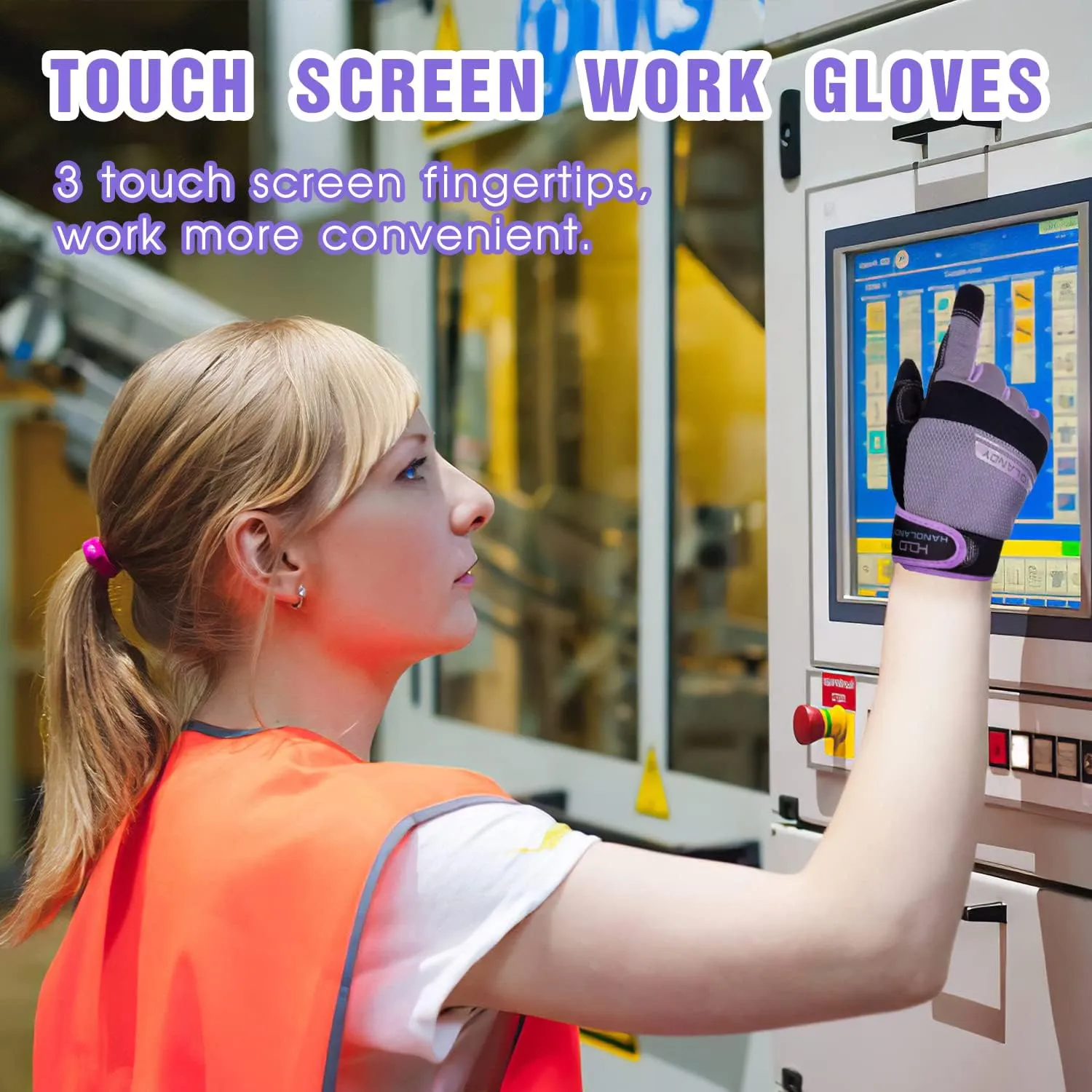 Utility Work Gloves Women, Safety Mechanic Working Gloves Touch Screen,Flexible Breathable Yard Work Gloves