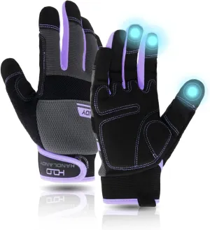 Utility Work Gloves Women, Safety Mechanic Working Gloves Touch Screen,Flexible Breathable Yard Work Gloves