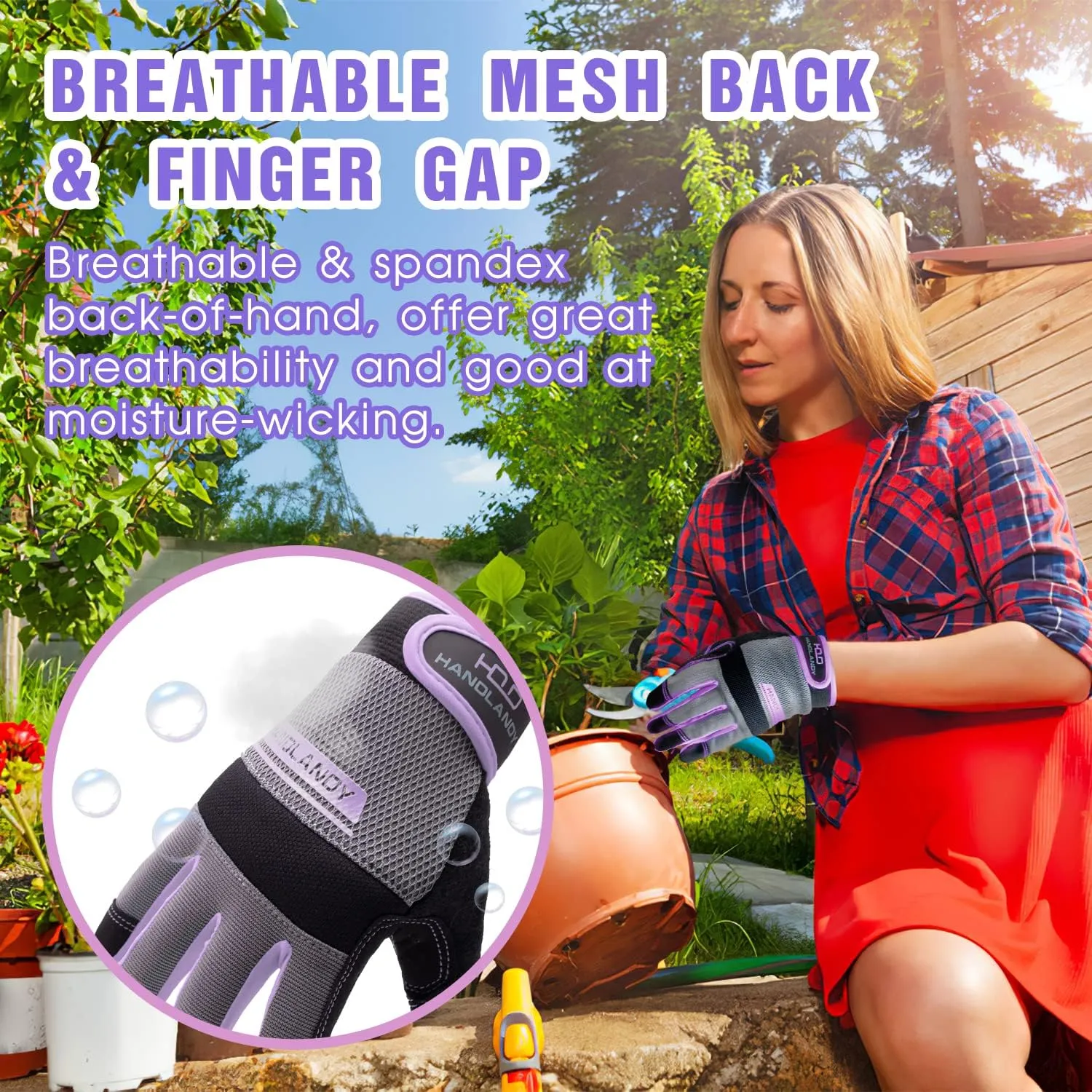 Utility Work Gloves Women, Safety Mechanic Working Gloves Touch Screen,Flexible Breathable Yard Work Gloves