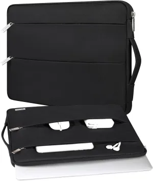 V Voova Laptop Sleeve 14 15 Inch Carrying Case Compatible with MacBook Pro 14,MacBook Air 15,15 Surface Laptop,14"-15" HP Dell Asus Acer Laptop,Chromebook 14,Slim Computer Cover Bag,Black