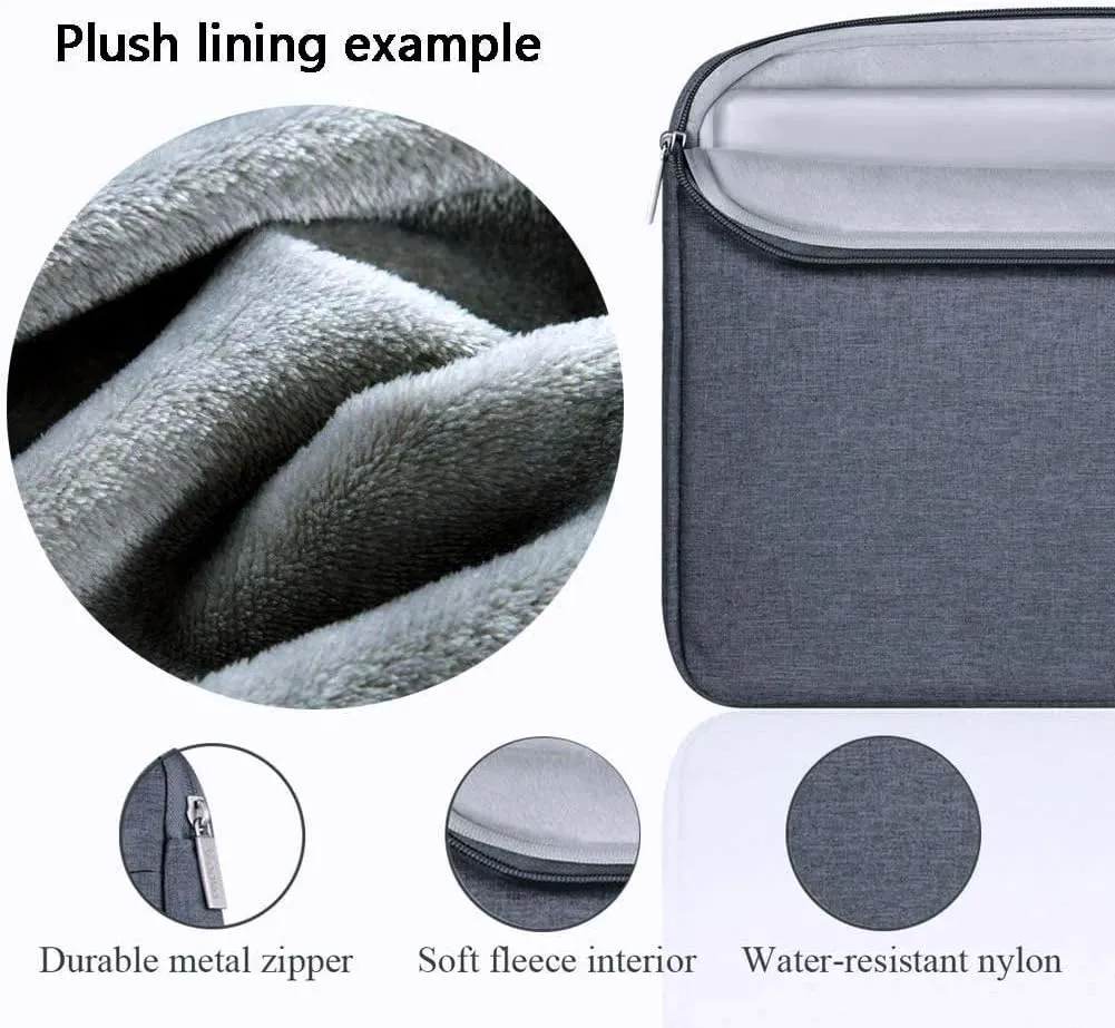 V Voova Laptop Sleeve Carrying Case 13 13.6 Inch for MacBook Air 13 M3/M2/M1, MacBook Pro 13, IPad Pro 12.9, Waterproof Slim Computer Cover Bag with Handle, Dark Grey