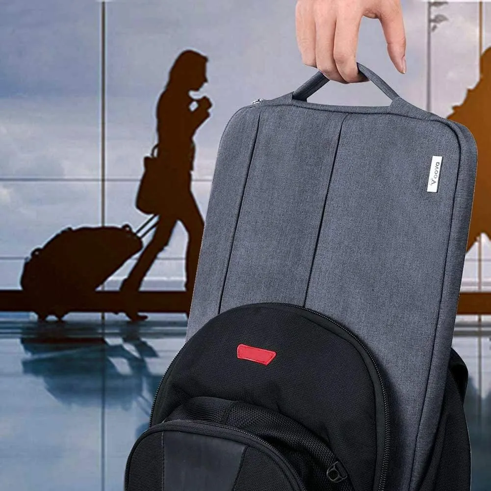 V Voova Laptop Sleeve Carrying Case 13 13.6 Inch for MacBook Air 13 M3/M2/M1, MacBook Pro 13, IPad Pro 12.9, Waterproof Slim Computer Cover Bag with Handle, Dark Grey